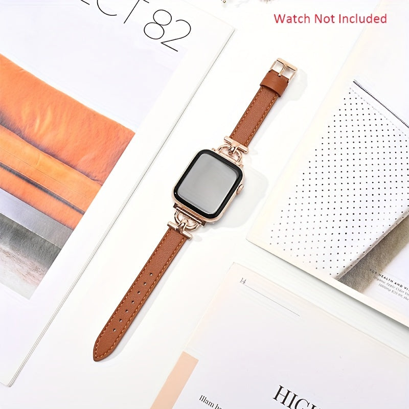 Synthetic Leather Watchband for iWatch - Compatible with Series Ultra/SE/8/7/6/5/4/3/2/1