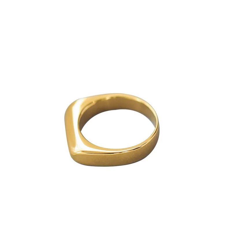 2024 Hot Sell Square Plain Ring: 18K Gold Plated Titanium Stainless Steel Jewelry BAMBY