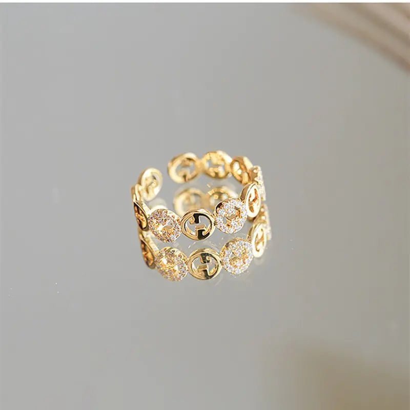 2024 Plated Trendy Light Luxury Adjustable Ring Women BAMBY