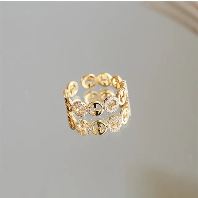 2024 Plated Trendy Light Luxury Adjustable Ring Women BAMBY