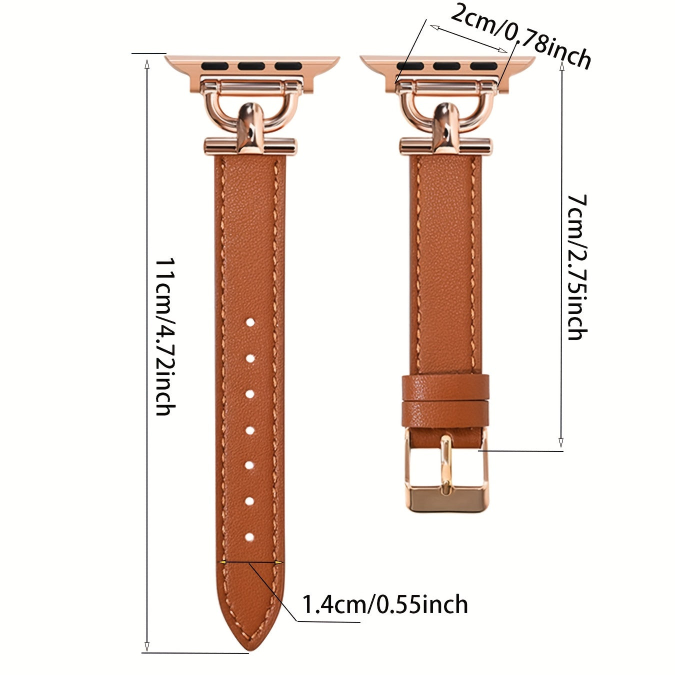 Synthetic Leather Watchband for iWatch - Compatible with Series Ultra/SE/8/7/6/5/4/3/2/1