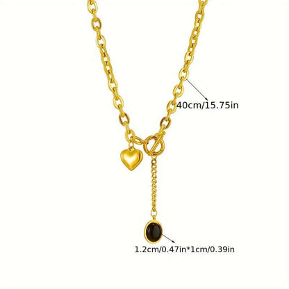 Trendy 18K Gold Plated Oval Tassel Pendant Necklace | Must-Have Fashion Accessory