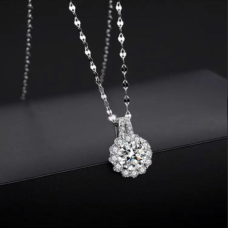 925 Sterling Silver Zircon Necklace For Women BAMBY