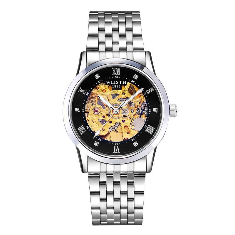 Business Men's Automatic Mechanical Watch Stainless Steel Waterproof BAMBY