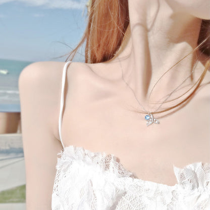 Dream Starry Sky Mermaid Fishtail Ocean Necklace BAMBY