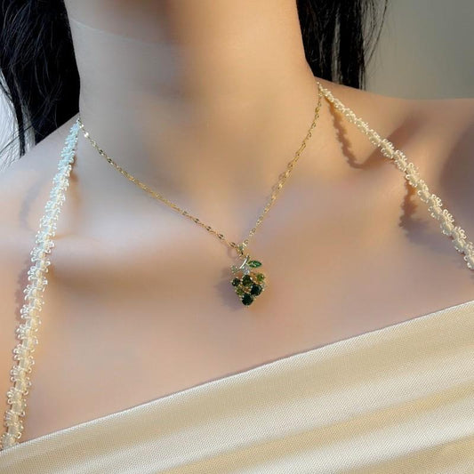 Fashion Design Emerald Grape Necklace For Women BAMBY