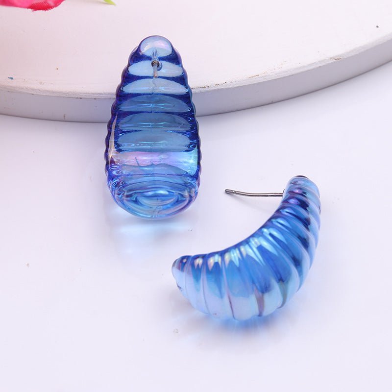 Geometric Electroplating Three-dimensional Thread Water Drop Acrylic Earrings BAMBY