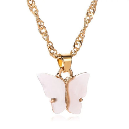 Gold Chain Butterfly Pendant Choker Necklace: Bohemian Beach Jewelry BAMBY