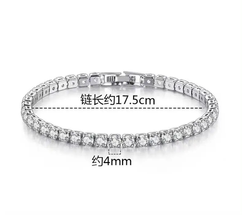 Moissanite Tennis Bracelet with Certificate 925 Sterling Silver Plated Gold Bracelets 3/4/5/6.5mm Diamond Bangle for Women Men