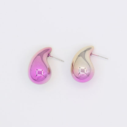 Large Water Drop Plating Acrylic Earrings Simple Personality BAMBY