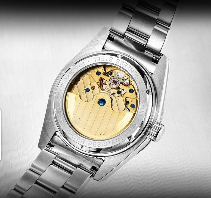 Men's Stainless Steel Waterproof Fashionable Tourbillon Mechanical Watch BAMBY