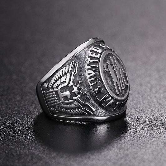 Mens Fashion Personalized Titanium Steel Ring BAMBY