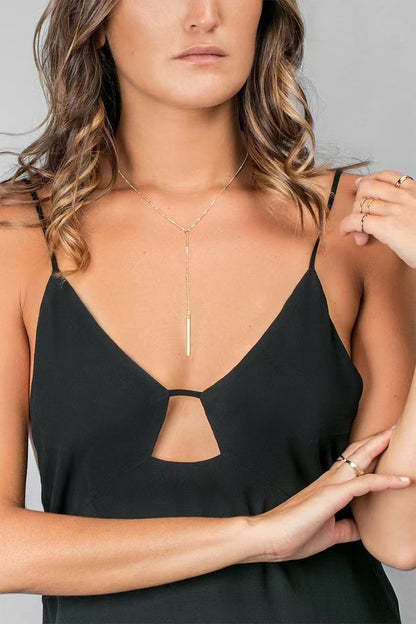 Metal Cold Style Minority Simple Double-layer Long Pendant Necklace BAMBY