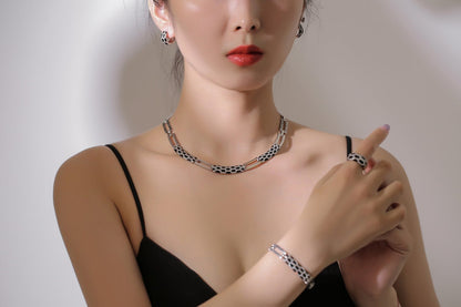 New Korean style diamond earring necklace set BAMBY