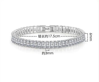 Moissanite Tennis Bracelet with Certificate 925 Sterling Silver Plated Gold Bracelets 3/4/5/6.5mm Diamond Bangle for Women Men