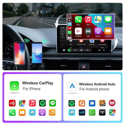 Wireless Carplay Adapter Android Auto 2in 1 Smart Dongle 2024 5G WIFI For iphone Android Phone For Volvo Benz Mg Kia Chery VW