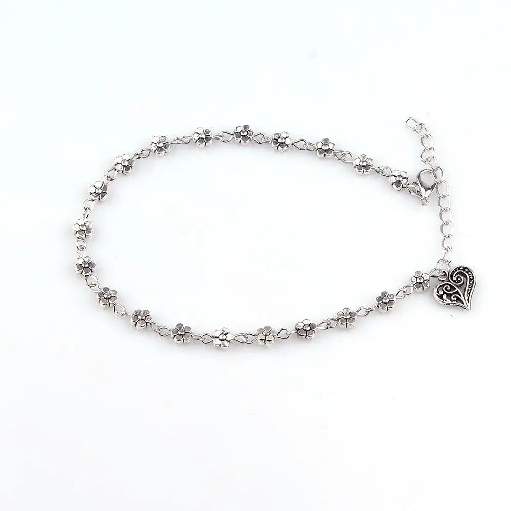 Silver Bead Chain Anklet for Women and Girls BAMBY
