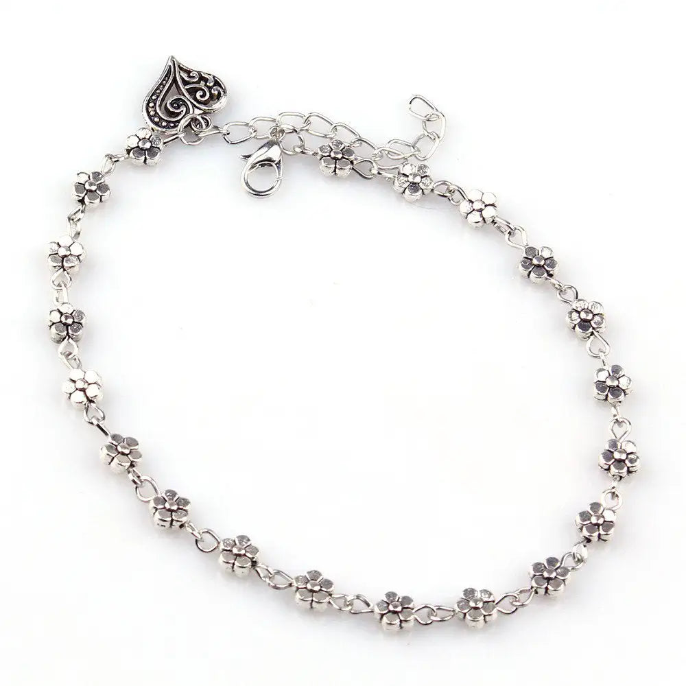 Silver Bead Chain Anklet for Women and Girls BAMBY