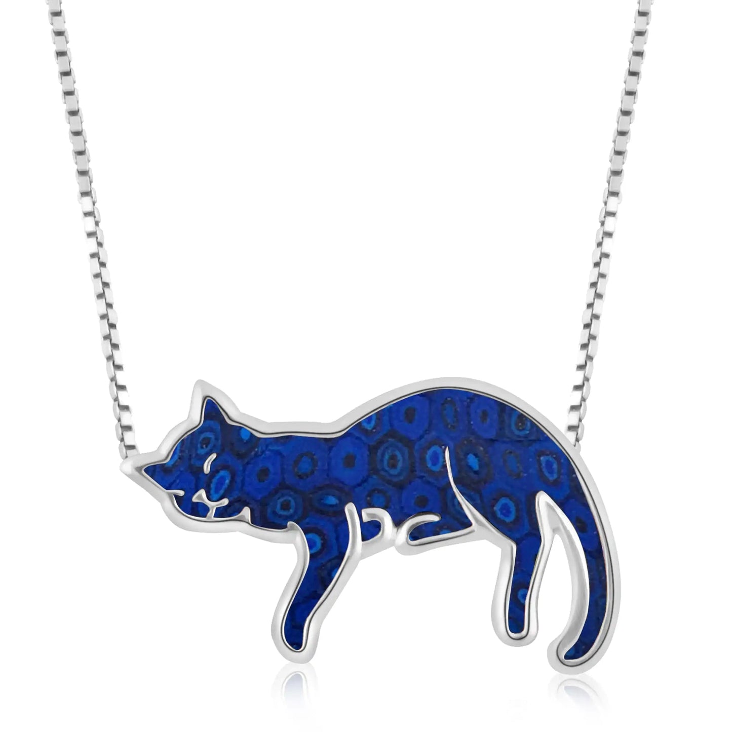 Silver Cat Necklace BAMBY