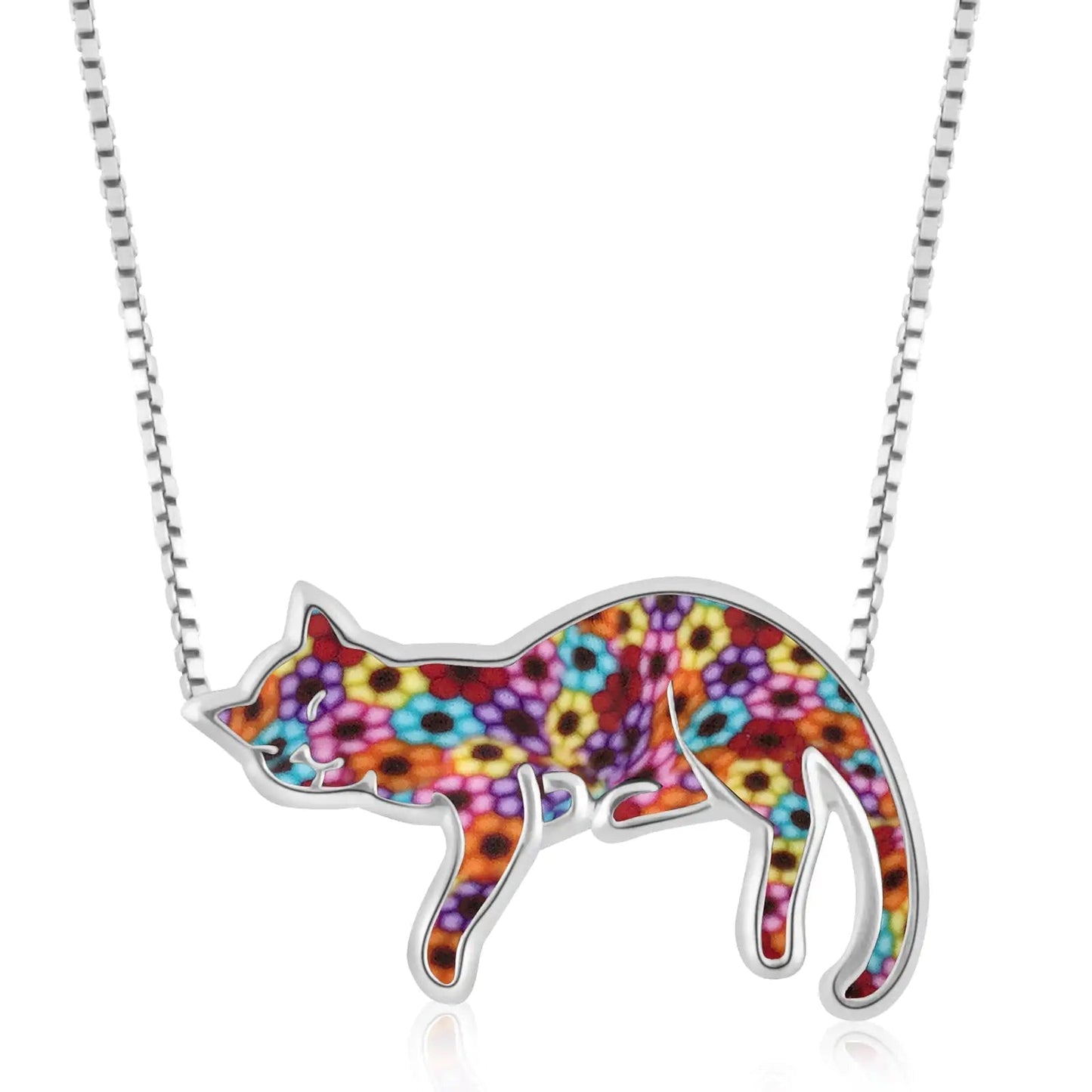 Silver Cat Necklace BAMBY