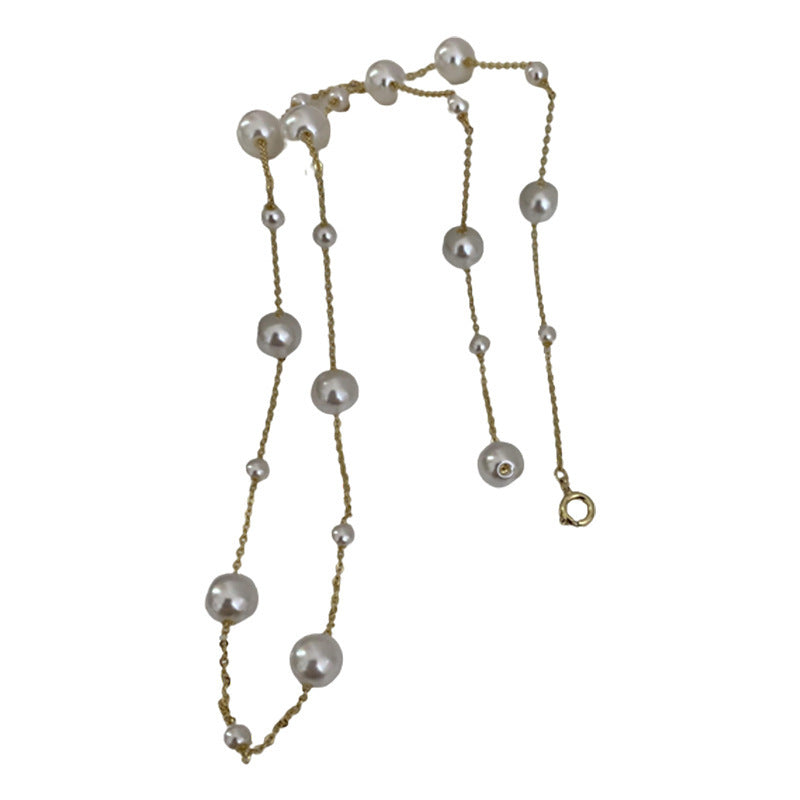 Simple Long Pearl Necklace Fashion BAMBY