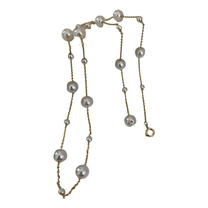 Simple Long Pearl Necklace Fashion BAMBY