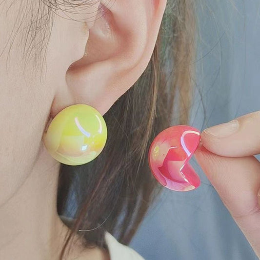 Summer Fashion Magic Color Bean-shaped Stud Earrings BAMBY