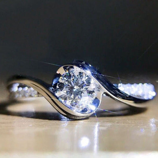 Super Flash Diamond Carat Zircon Engagement Ring BAMBY