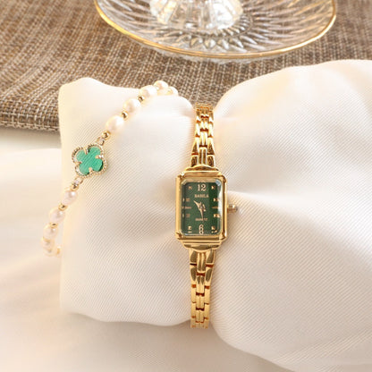 Temperament Copper Plating 18K Gold Fashion Casual Internet Celebrity Women's Square Watch BAMBY