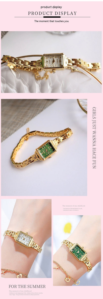 Temperament Copper Plating 18K Gold Fashion Casual Internet Celebrity Women's Square Watch BAMBY