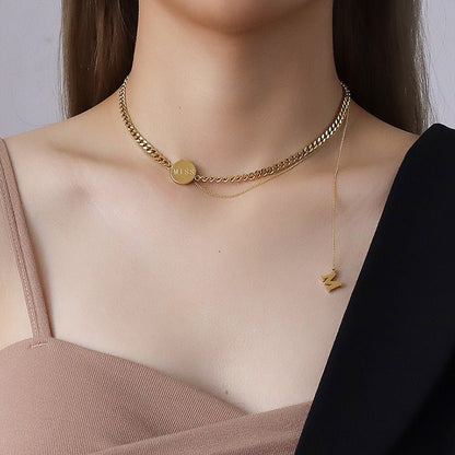 The Letter M Word Multiply Wears Necklace Female Collarbone Chain BAMBY