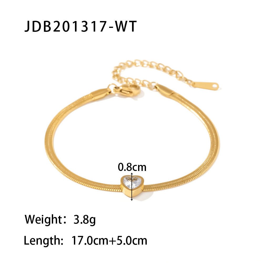 Women's French-style Fashionable All-Match 18K Gold-plated Stainless Steel Bracelet BAMBY