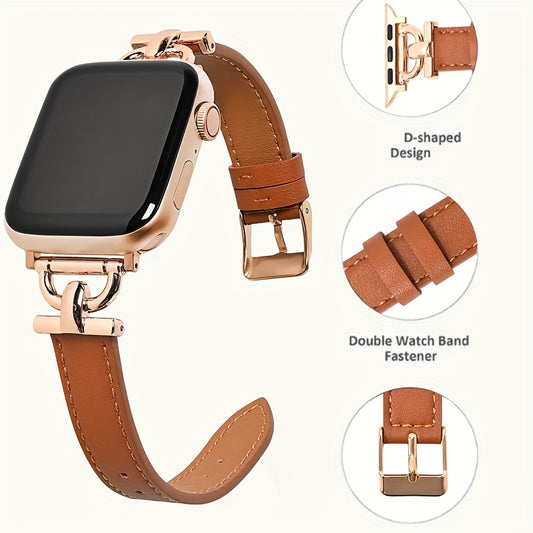 Synthetic Leather Watchband for iWatch - Compatible with Series Ultra/SE/8/7/6/5/4/3/2/1